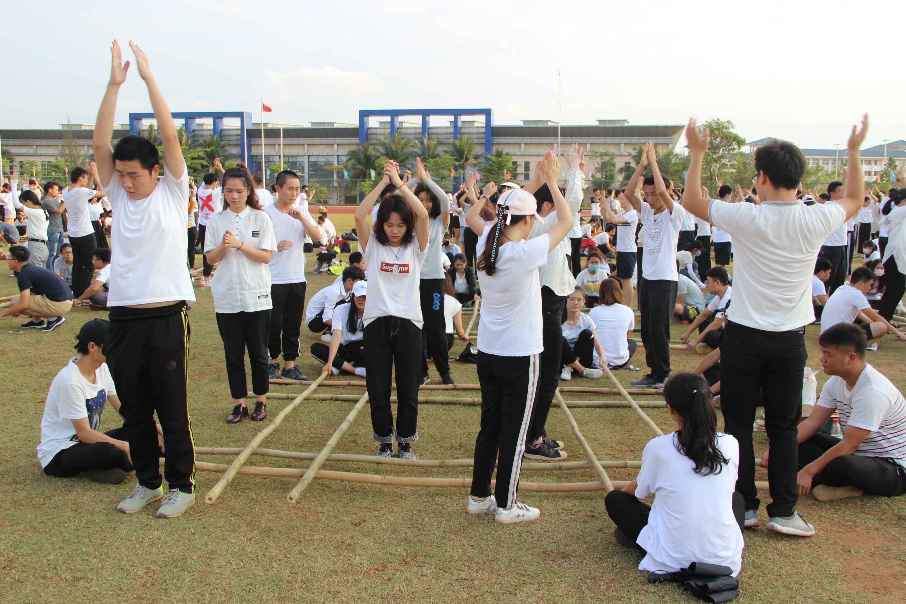 献礼美丽海南   舞出青春风采 ――――记经济与管理学院参加万人竹竿舞挑战吉尼斯世界记录成功