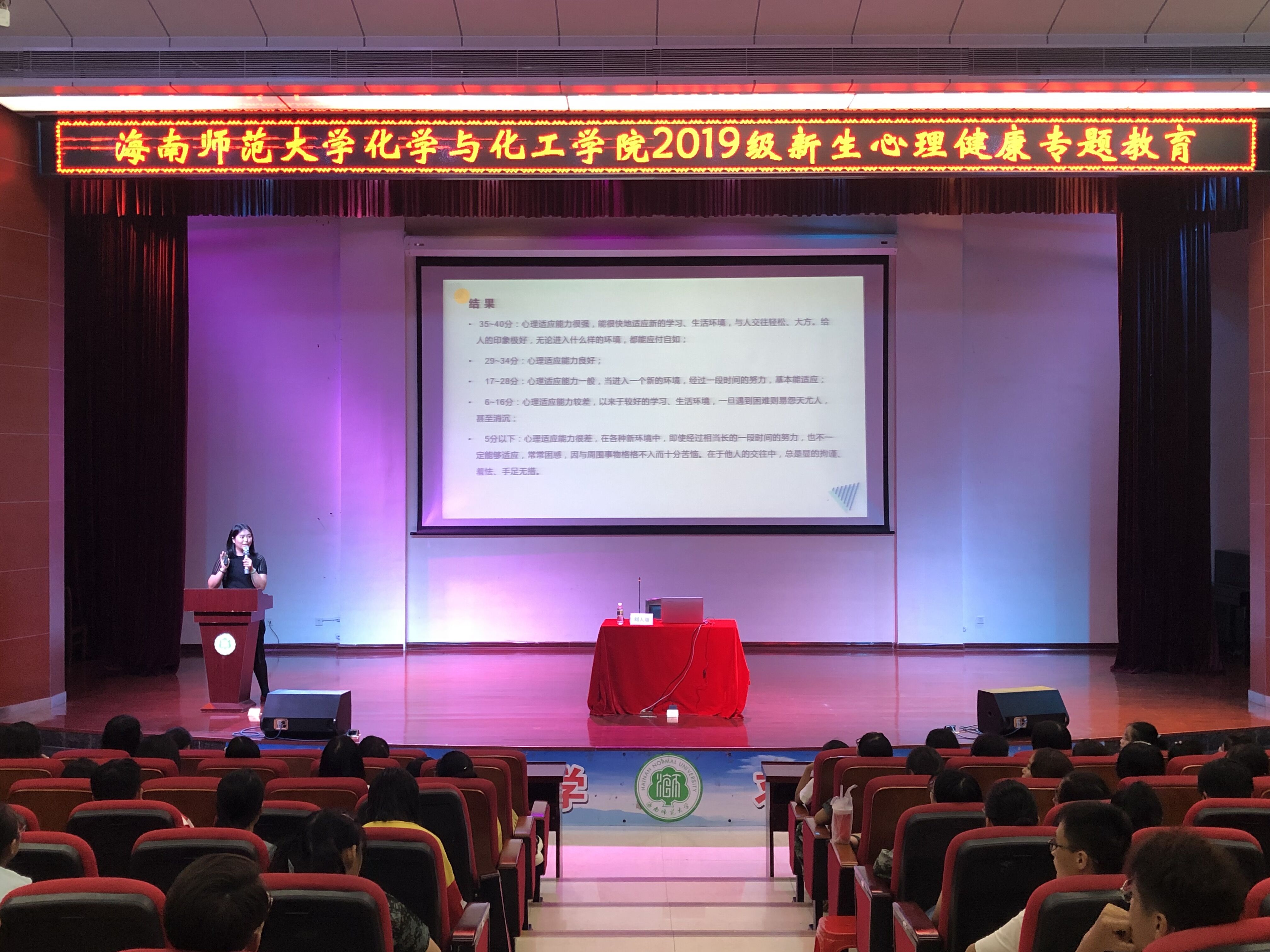 化学与化工学院开展2019级新生入学系列教育——心理健康教育讲座