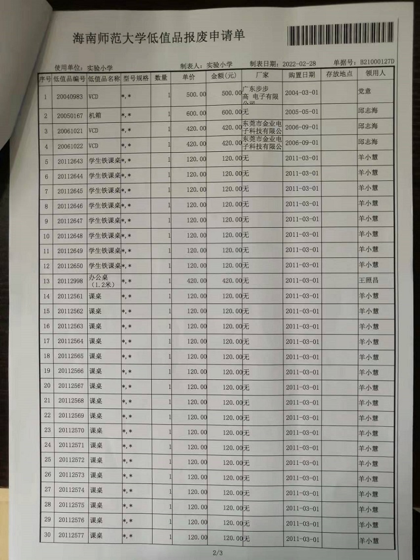 星空游戏官方固定资产处置签批单