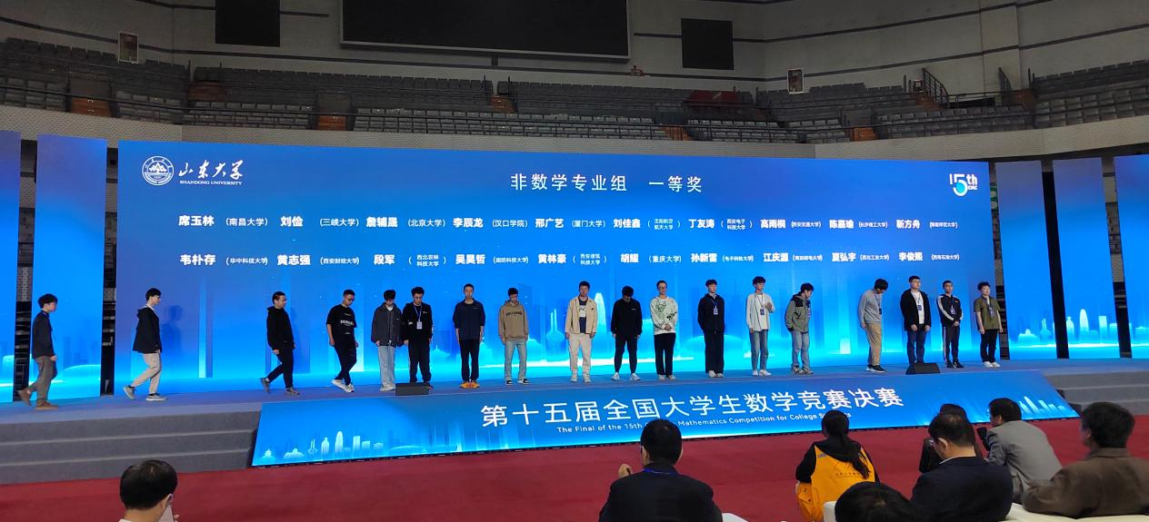 喜讯：我院靳方舟同学在第十五届全国大学生数学竞赛决赛中获一等奖！