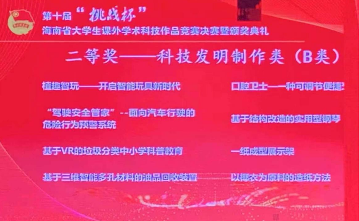 美术学院学子在第十届海南省“挑战杯”中荣获佳绩